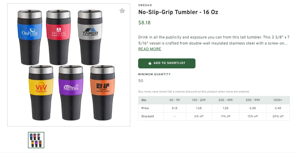 SWEDA No-Slip-Grip Tumbler