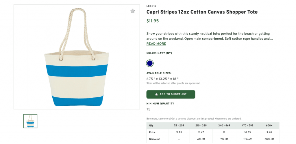 Cotton Canvas Shopper Tote