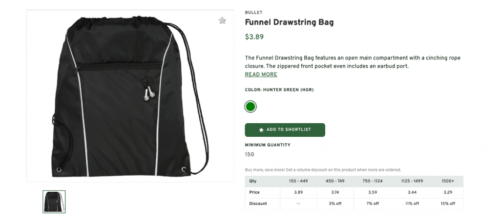 Funnel Drawstring Bag