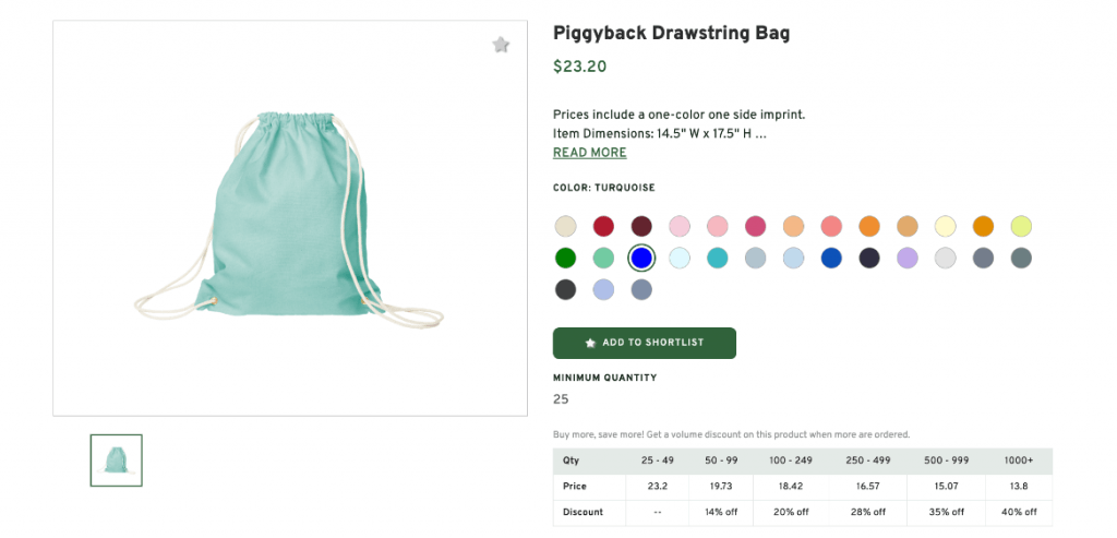 Piggyback Drawstring Bag