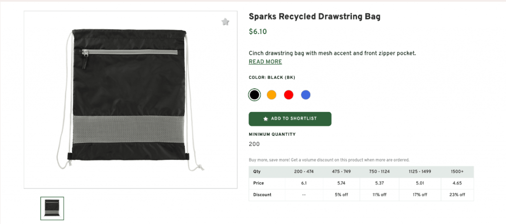 Sparks Recycled Drawstring Bag