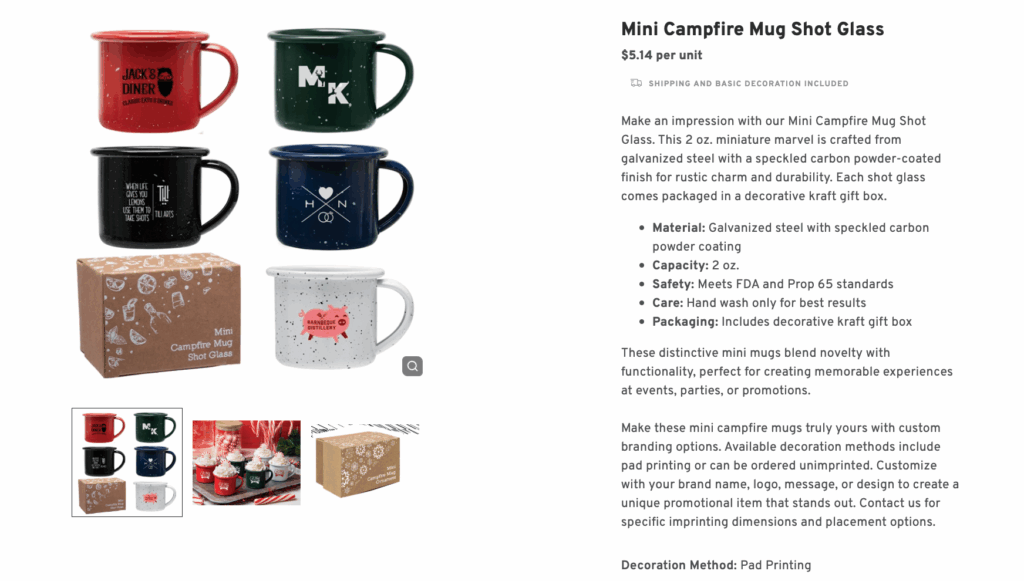Mini Campfire Holiday Shot Mug