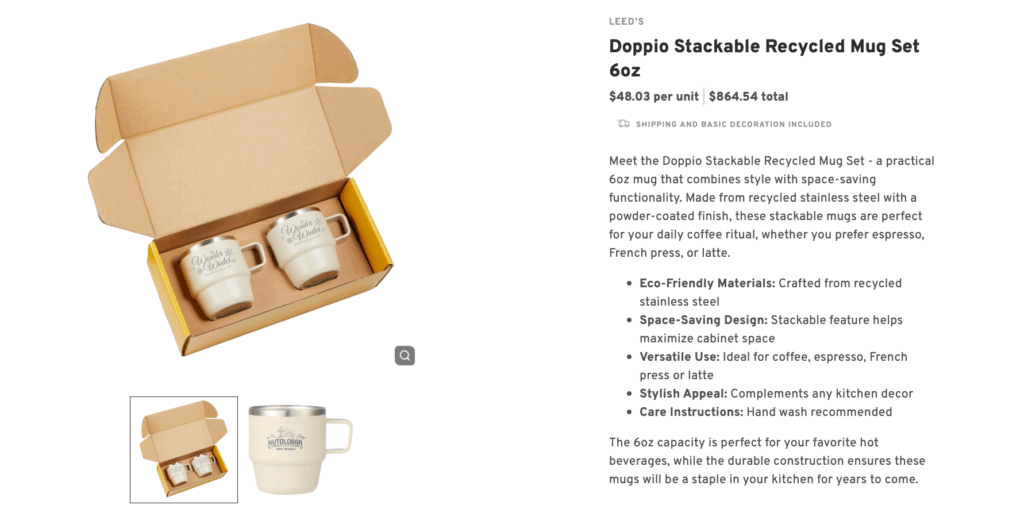 Doppio Festive Recycled Mug Set