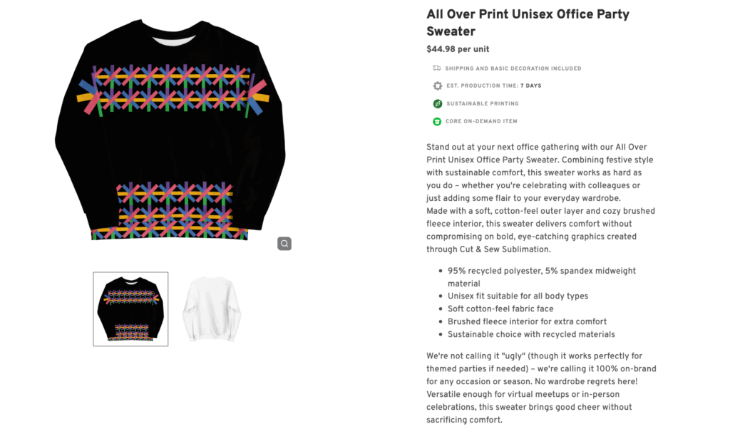 All Over Print Unisex Office Party Sweater