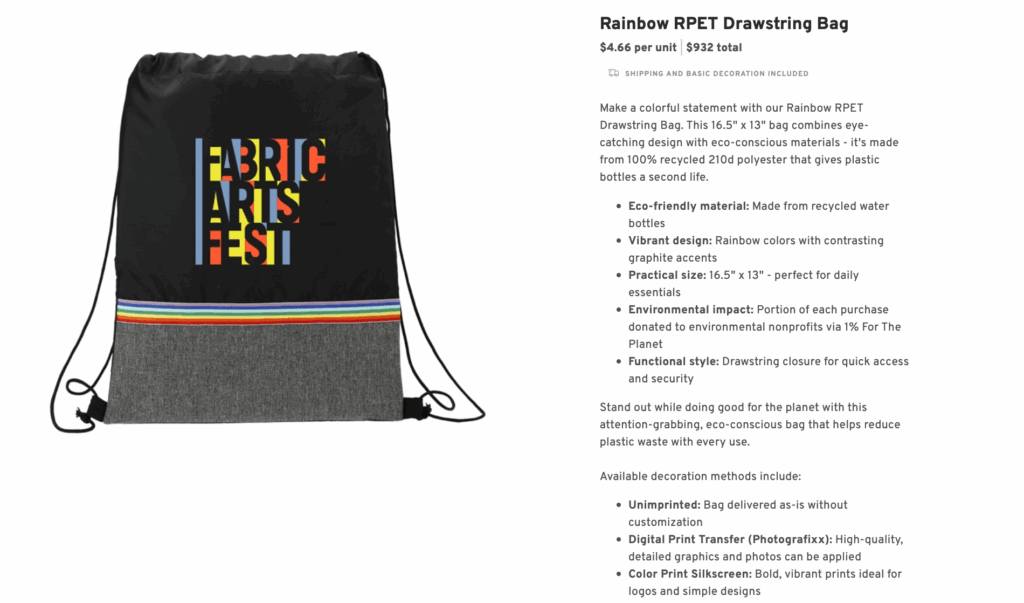 Rainbow “Holiday Hues” Drawstring Bag