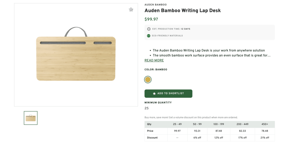 Auden Bamboo Writing Lap Desk