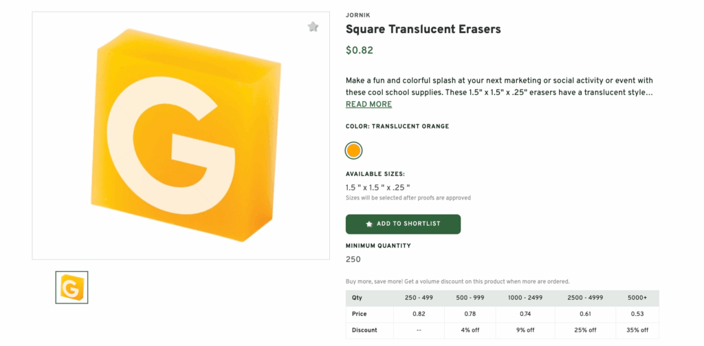 Square Translucent Erasers