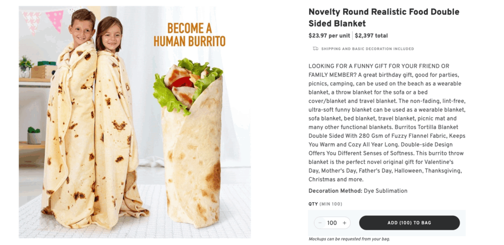 Realistic Food Double-Sided Blanket