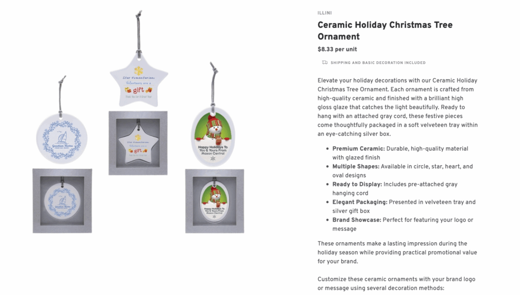 Ceramic Holiday Christmas Tree Ornament