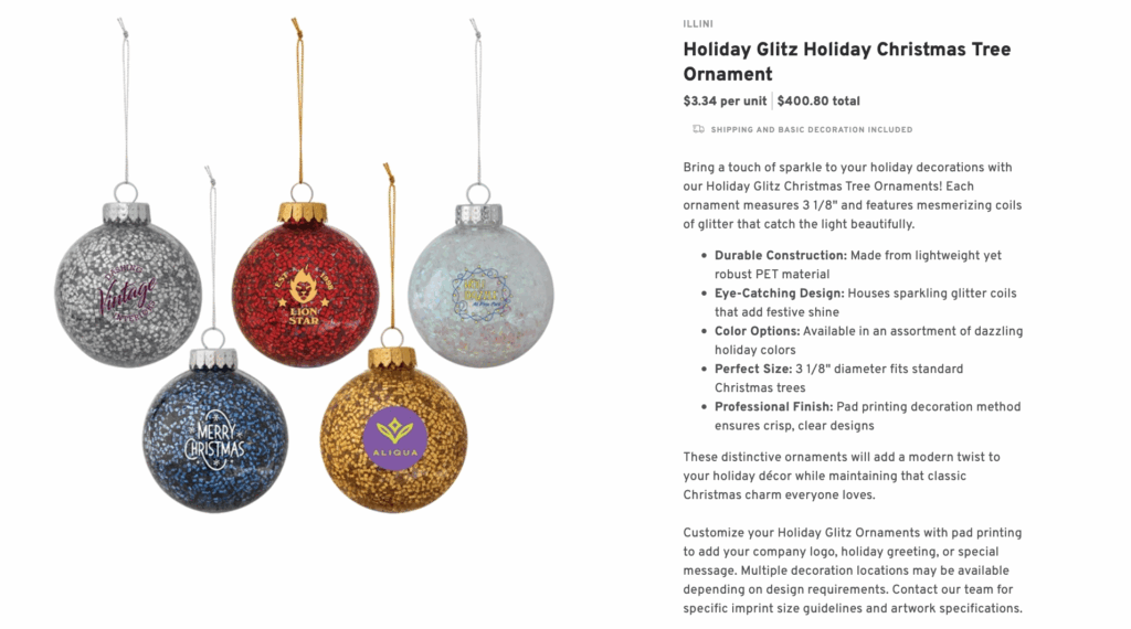 Holiday Glitz Holiday Christmas Tree Ornament