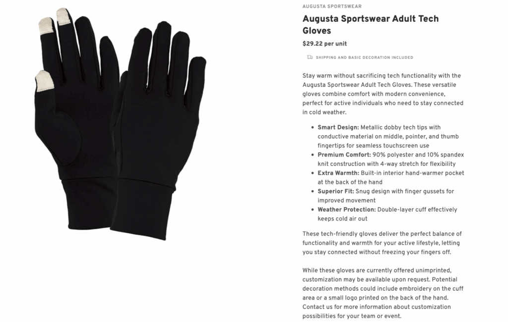 Augusta Sportswear Gloves
