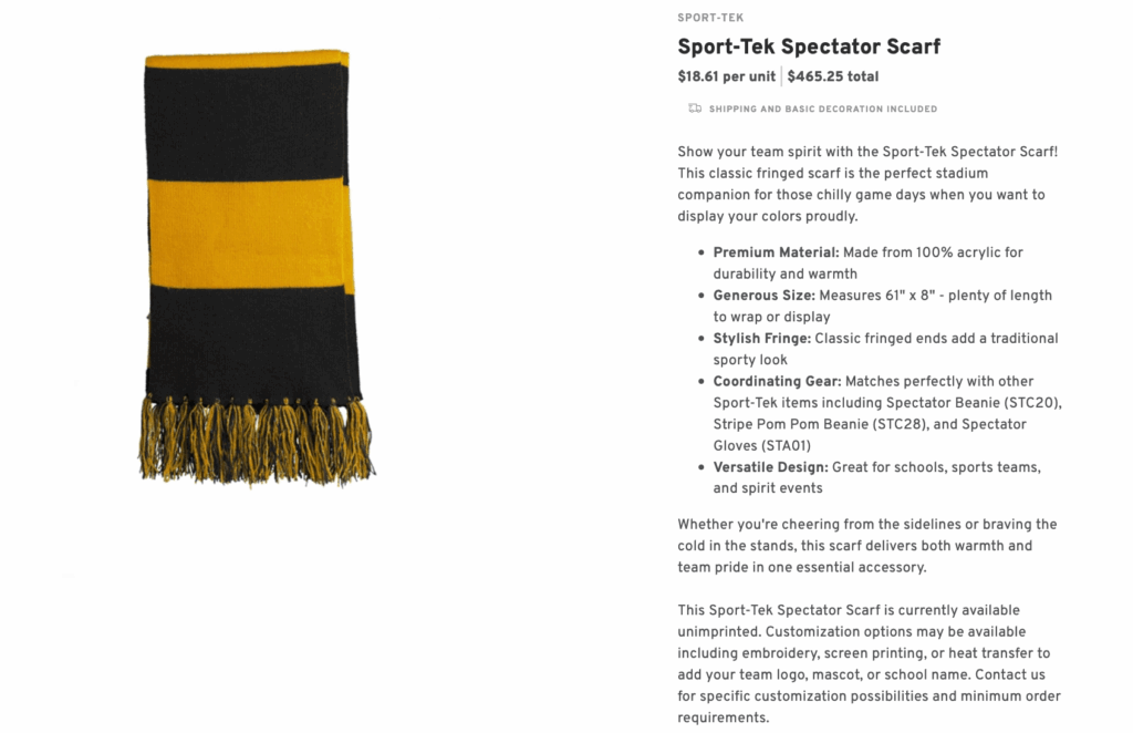 Sport-Tek Spectator Scarf
