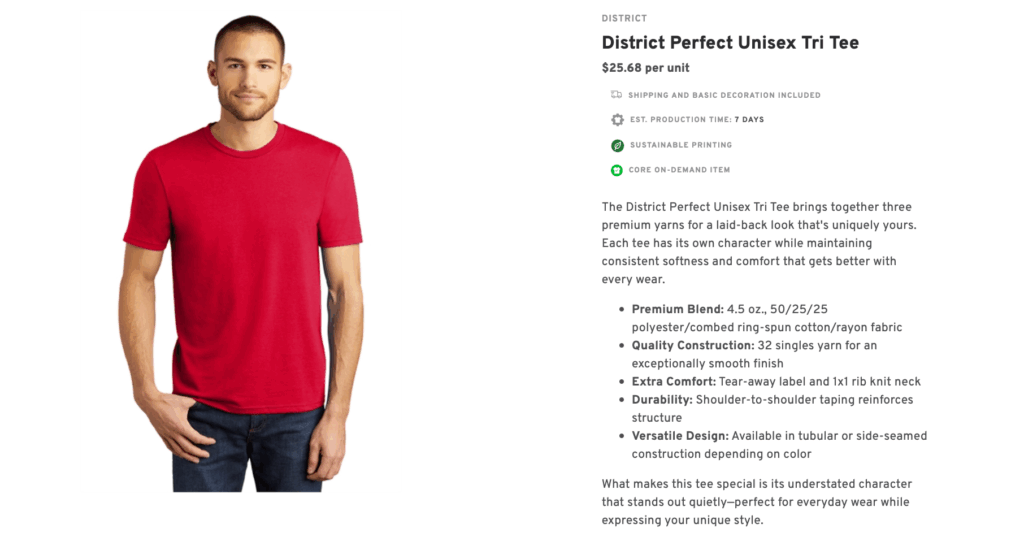 District Perfect Unisex Tri Tee