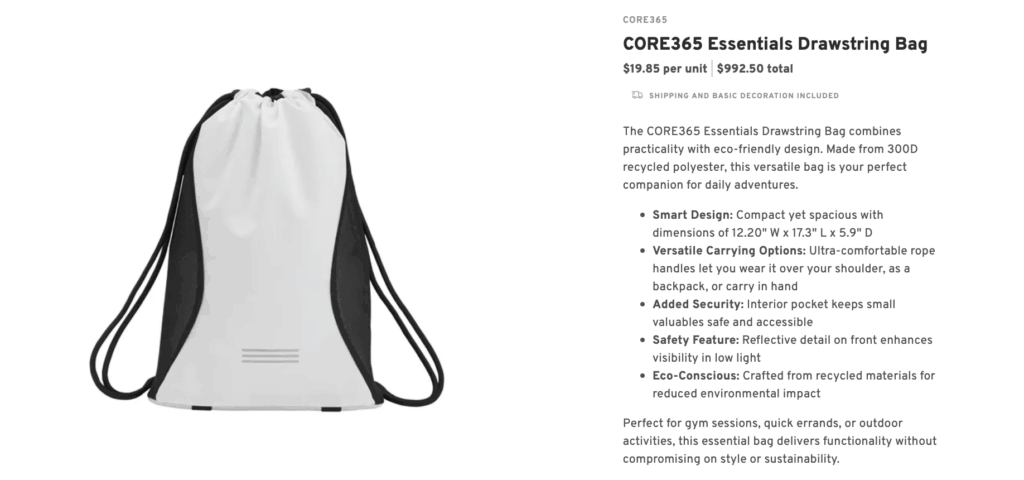 Columbia Fleece Drawstring Bag