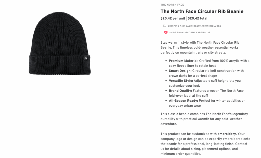 North Face Circular Rib Beanie