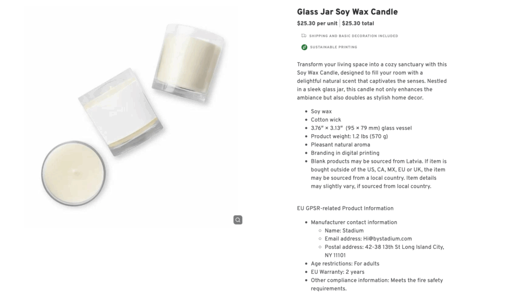 Glass Jar Soy Wax Candle