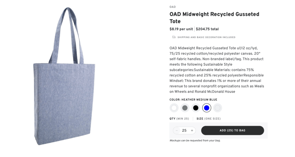 Midweight Recycled Gusseted Tote
