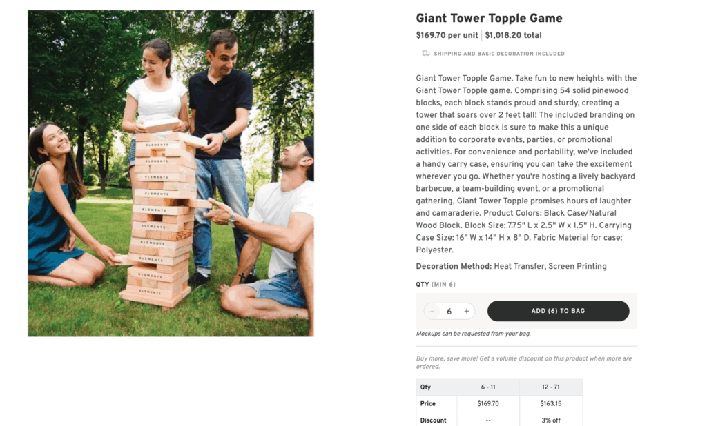 Giant Tower Topple Game