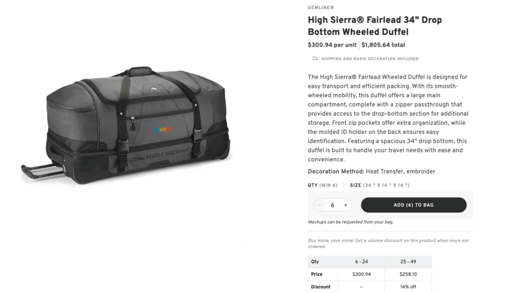 Drop Bottom Wheeled Duffel